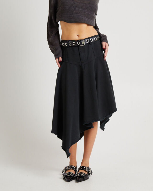 Lopez Handkerchief Hem Denim Skirt, hi-res image number null