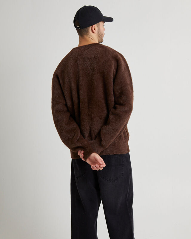 SHAG CARDIGAN BROWN, hi-res image number null