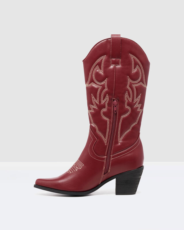 Clayton Western Boot Cherry, hi-res image number null