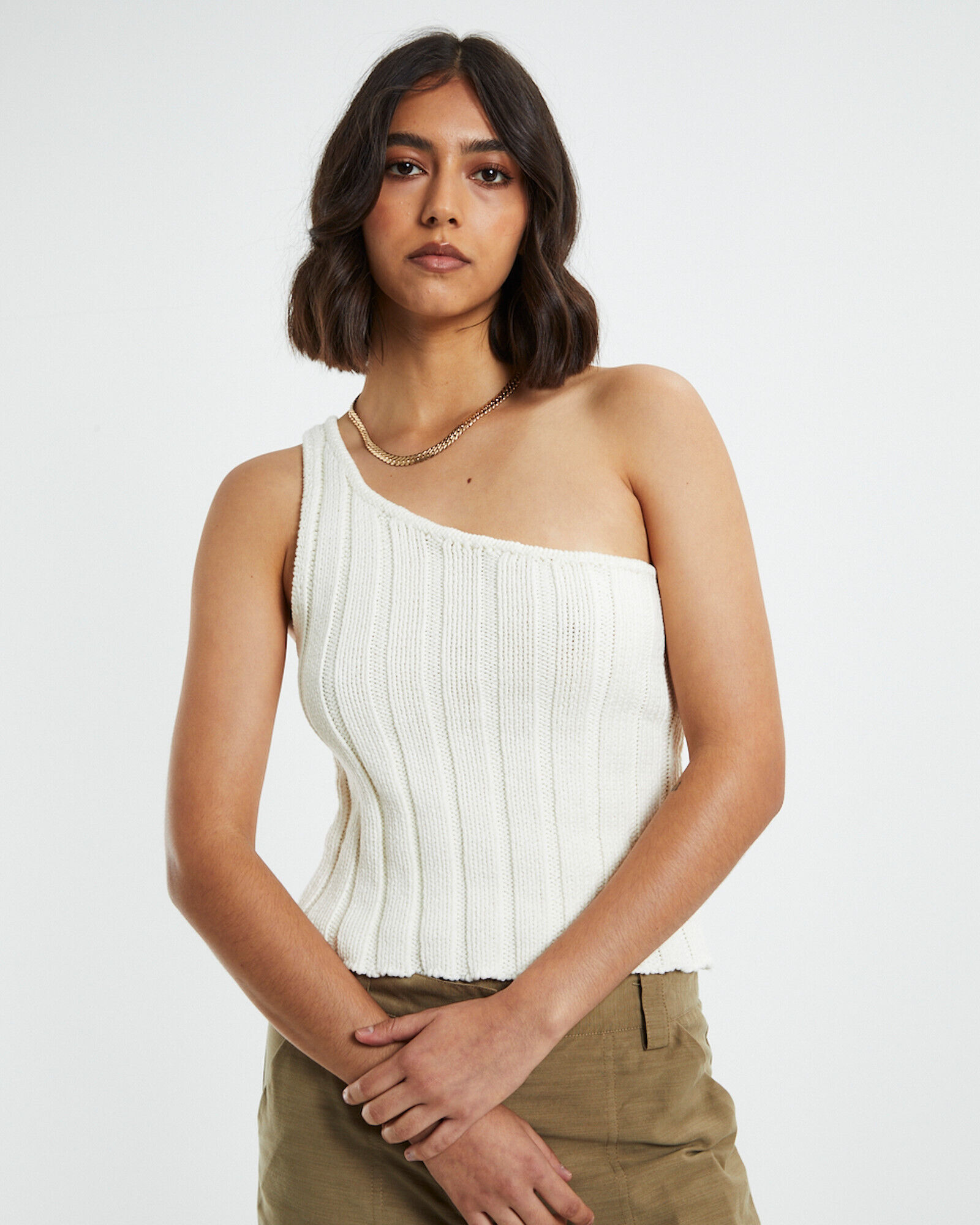 Knitted one 2024 shoulder top