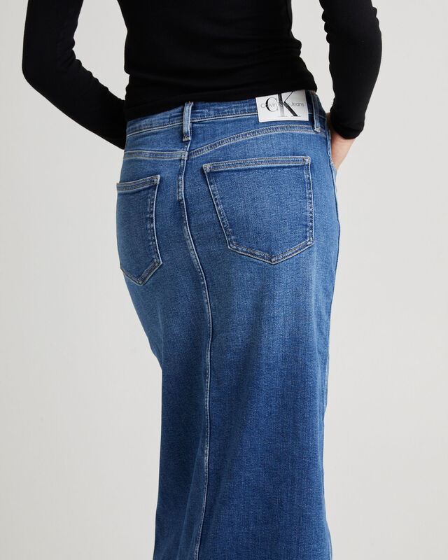 Front Split Hem Maxi Denim Skirt, hi-res image number null