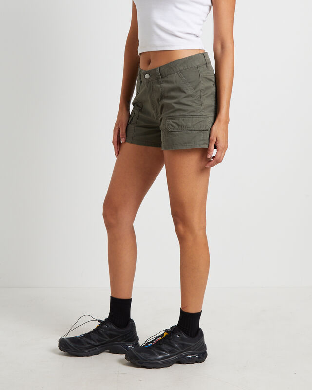 Y2K Low Relaxed Shorts in Silver Grey, hi-res image number null