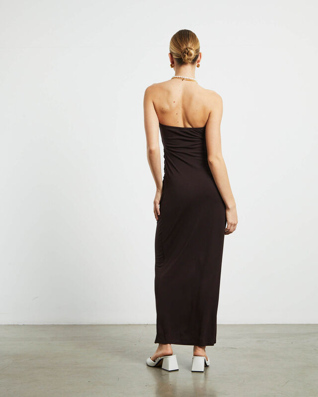 Aria Cut Out Tube Dress in Dark Chocolate, hi-res image number null