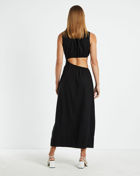 Isabelle Elasticated Cut Out Maxi Dress Black