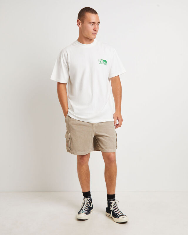 Devod Cord Cargo Shorts in Mushroom Beige, hi-res image number null