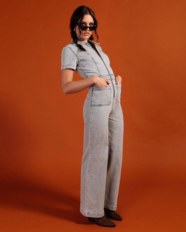 Nikki Denim Maxi Boiler Suit, hi-res image number null