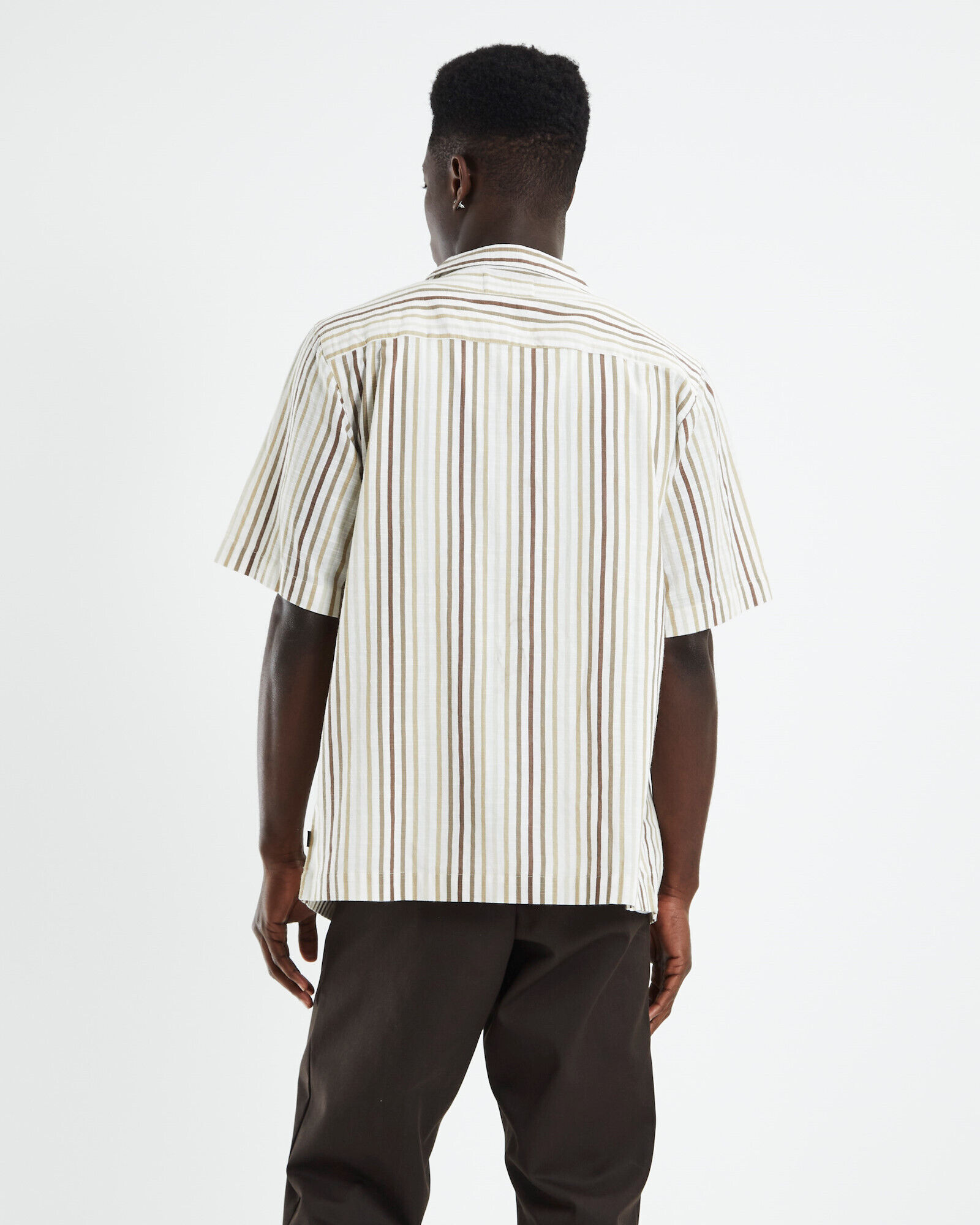 Bowler Short Sleeve Shirt Sand Stripe