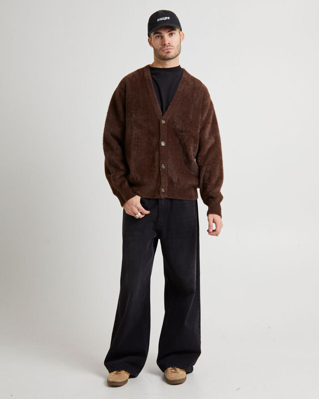 SHAG CARDIGAN BROWN, hi-res image number null