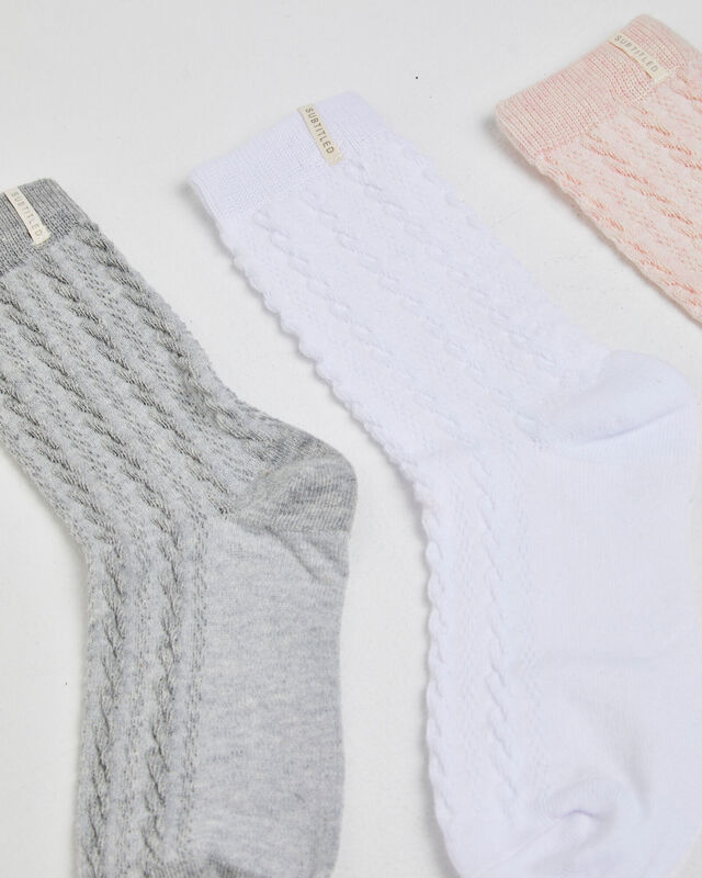 Lucia Cable Knit Socks 3 Pack, hi-res image number null