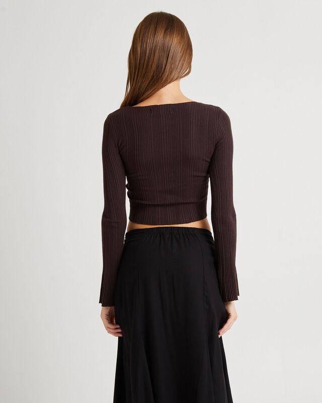 Hally Boat Neck Long Sleeve Knit Top, hi-res image number null