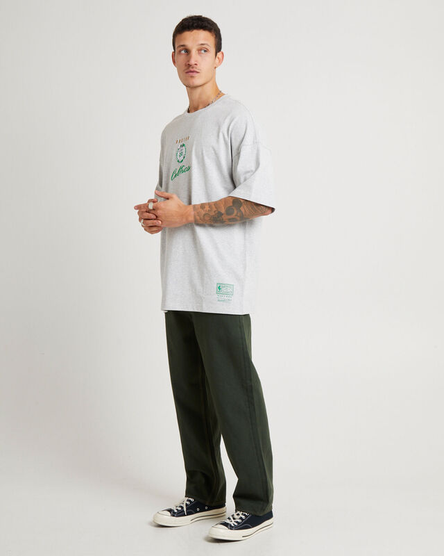 Tri Logo Celtics Oversized Short Sleeve T-Shirt in Vintage Grey Marle, hi-res image number null