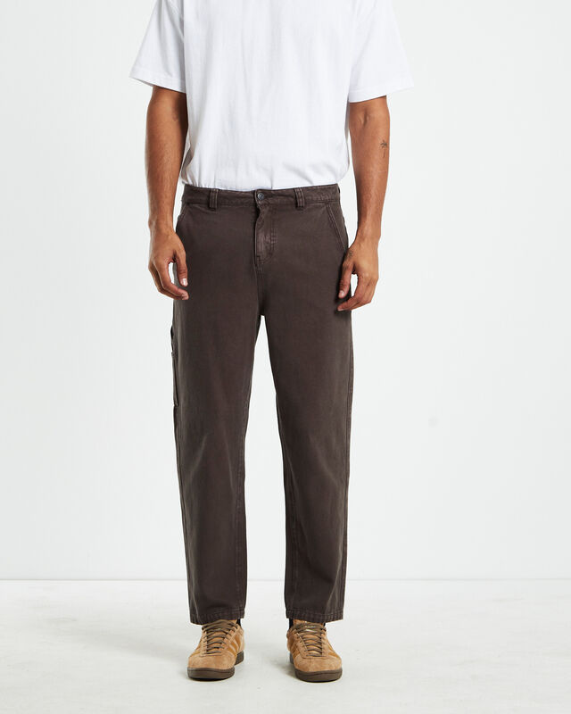 Canvas Carpenter Pants Dark Brown, hi-res image number null