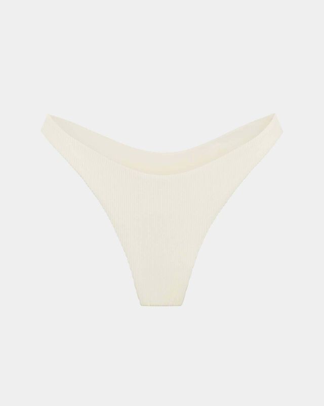 Rib Cheeky Cut Bikini Bottoms in Almond, hi-res image number null