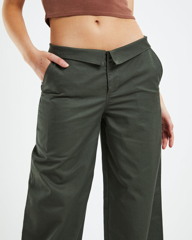 Taina Low Rise Puddle Pants Khaki, hi-res image number null