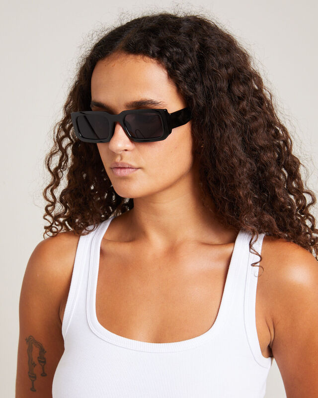 Ziggy Rectangle Sunglasses Black, hi-res image number null