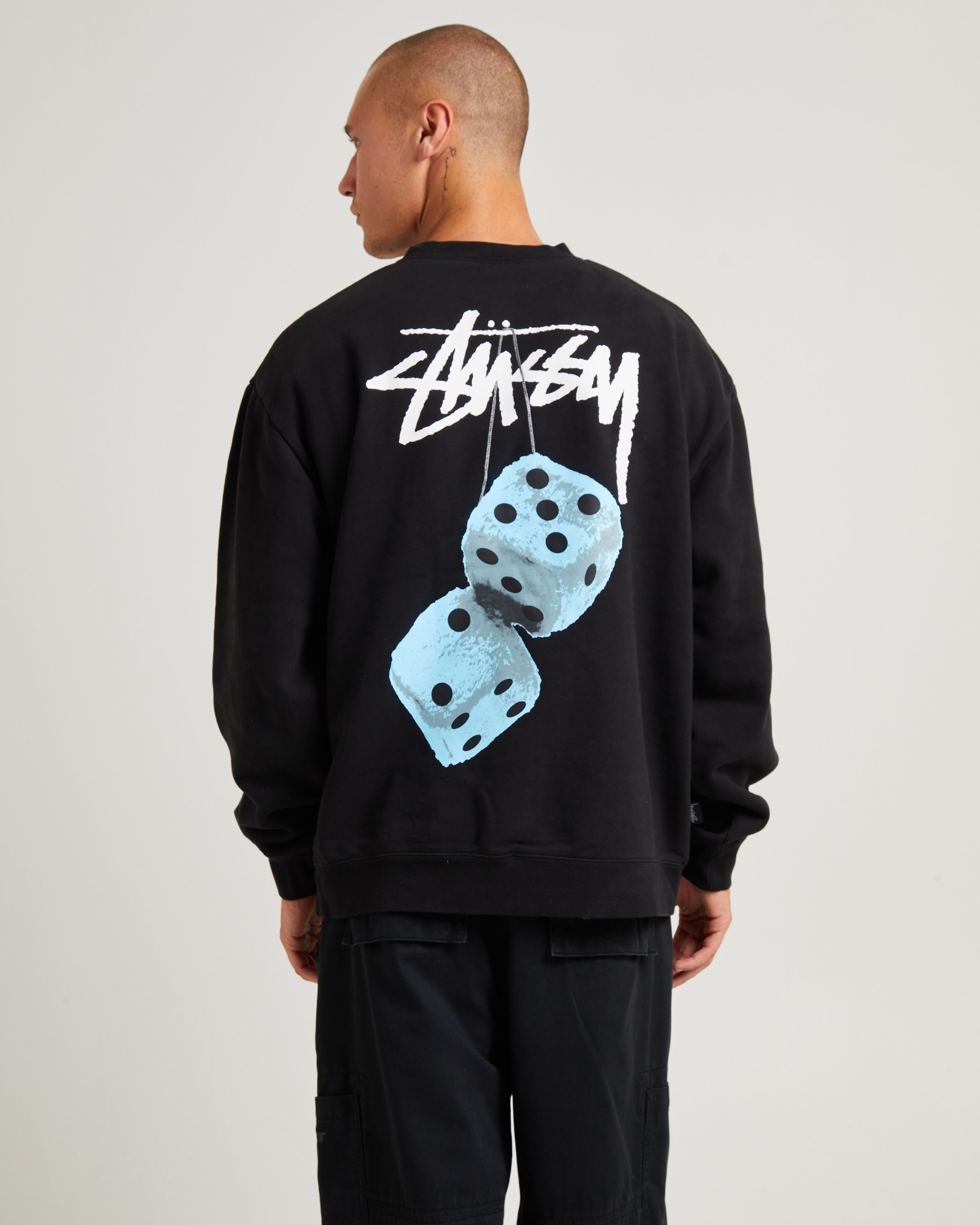 STUSSY Fuzzy Dice Fleece Crew Jumper | General Pants